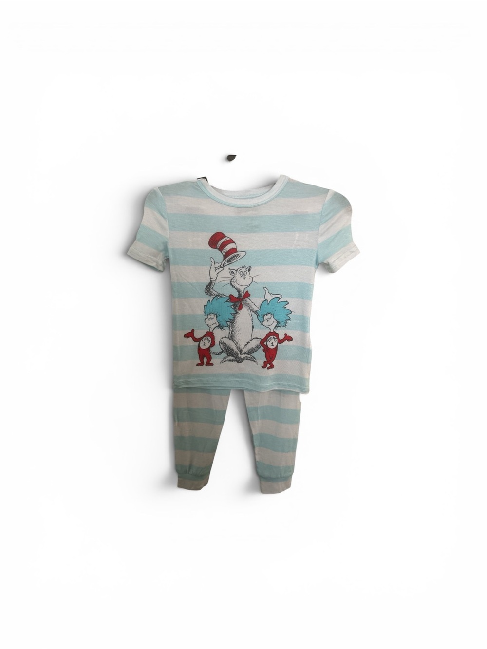 Dr. Seuss Light Blue and White Striped Cat in the Hat Pajama Set